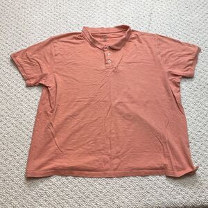 Article 365 Slub Polo Shirt Mens XXL Orange Short Sleeve Logo Rugby Golf Cotton
